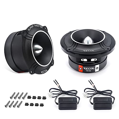 RECOIL مكبرات الصوت سوبر تويتر RECOIL TW250 عالية الضغط، 1 إنش لفائف صوت كابتون عالية الحرارة، إطار وديافراجم من الألمنيوم، 400 واط كحد أقصى، 200 واط RMS، 4 أوم، زوج - Image 1