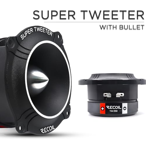RECOIL مكبرات الصوت سوبر تويتر RECOIL TW250 عالية الضغط، 1 إنش لفائف صوت كابتون عالية الحرارة، إطار وديافراجم من الألمنيوم، 400 واط كحد أقصى، 200 واط RMS، 4 أوم، زوج - Image 2