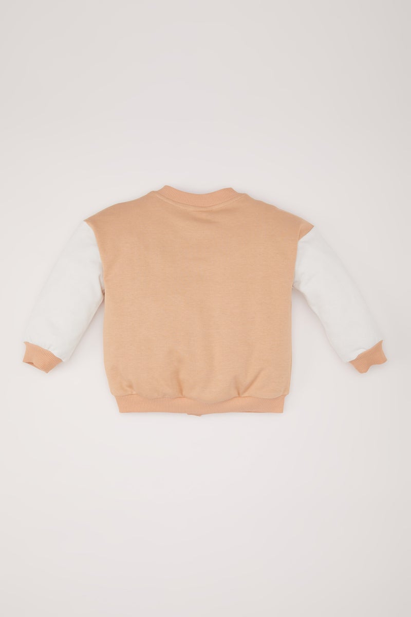 DeFacto Baby Boy College Collar Printed Snap Closure Bomber Jacket  - Image 3
