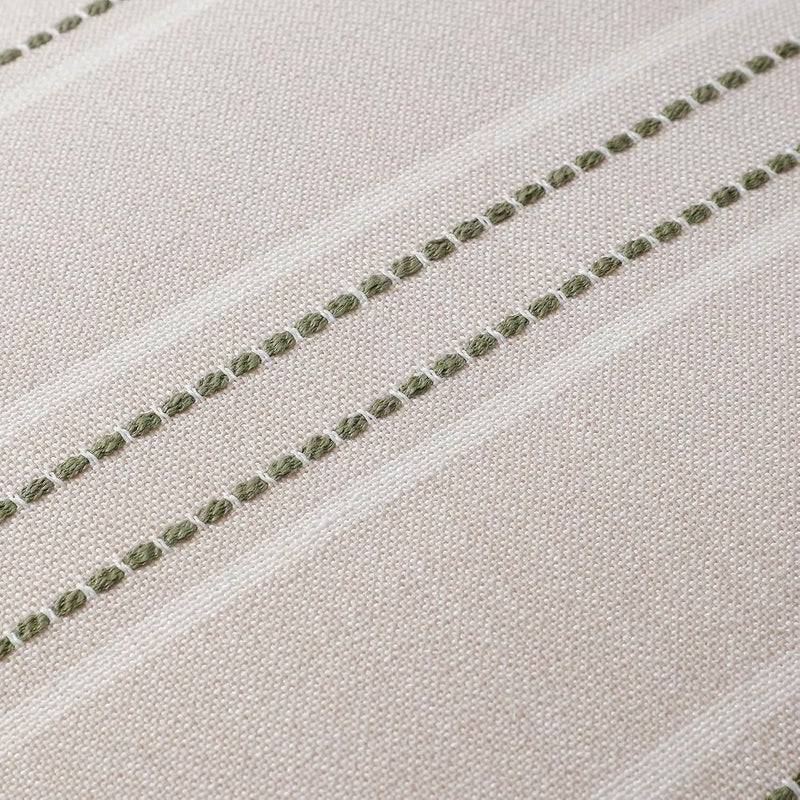 Hckot Sage Green Throw Pillow Covers 16x16 Set of 2 Striped Pillow Covers Christmas Decorative Pillows Square Cushion Covers for Sofa Couch Bed Living Room Farmhouse Decor, Green - Image 5