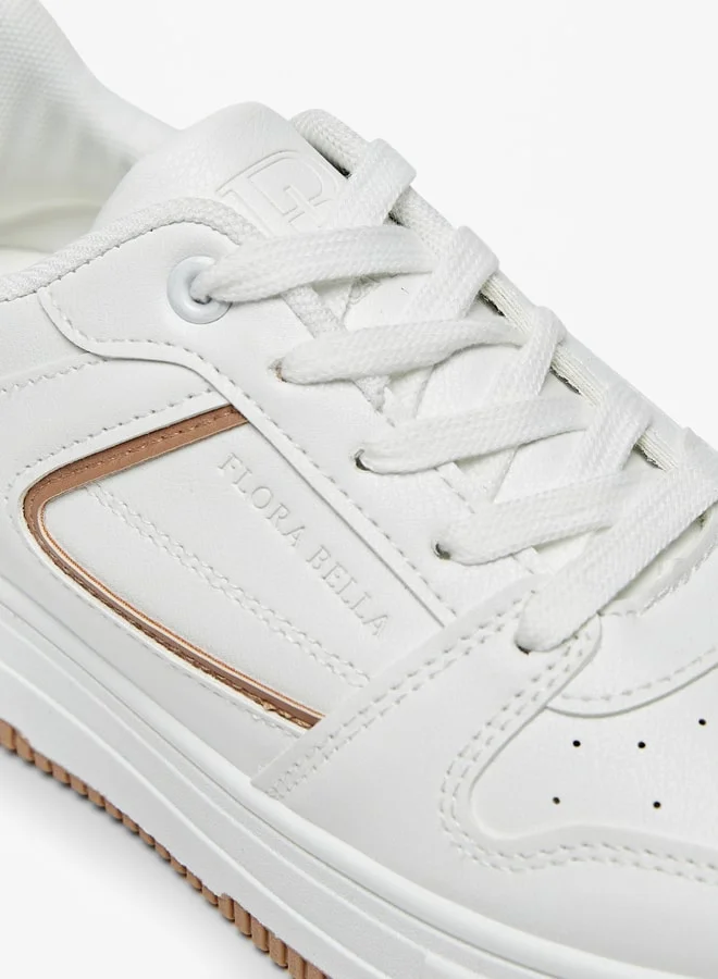 Flora Bella By Shoexpress Panelled Sneakers with Lace-Up Closure