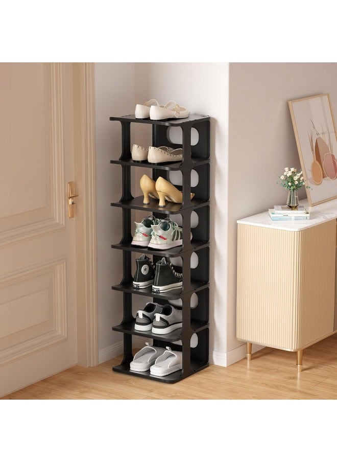 Haixin HAIXIN Vertical Narrow Tall Shoe Rack for Front Door Entrance, 7-Tier Sturdy Stackable Shoe Rack Organizer for Closet Entryway, Corner Shoe Storage Shelf Shoe Cubby  - Image 1
