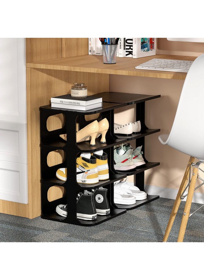 Haixin HAIXIN Vertical Narrow Tall Shoe Rack for Front Door Entrance, 7-Tier Sturdy Stackable Shoe Rack Organizer for Closet Entryway, Corner Shoe Storage Shelf Shoe Cubby  - Image 3