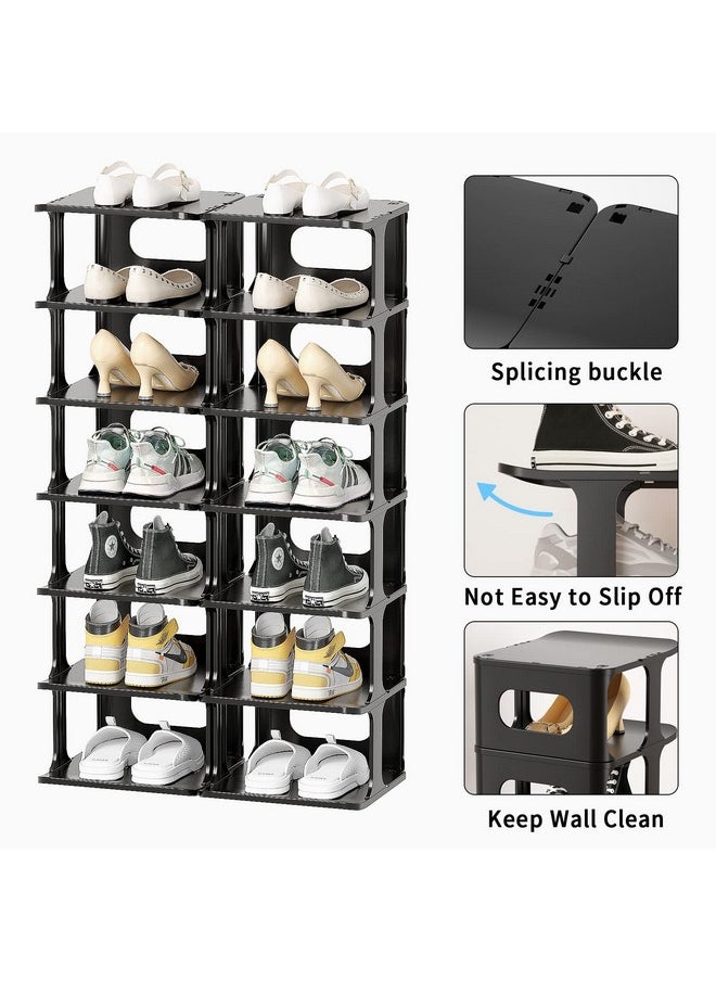 Haixin HAIXIN Vertical Narrow Tall Shoe Rack for Front Door Entrance, 7-Tier Sturdy Stackable Shoe Rack Organizer for Closet Entryway, Corner Shoe Storage Shelf Shoe Cubby  - Image 5