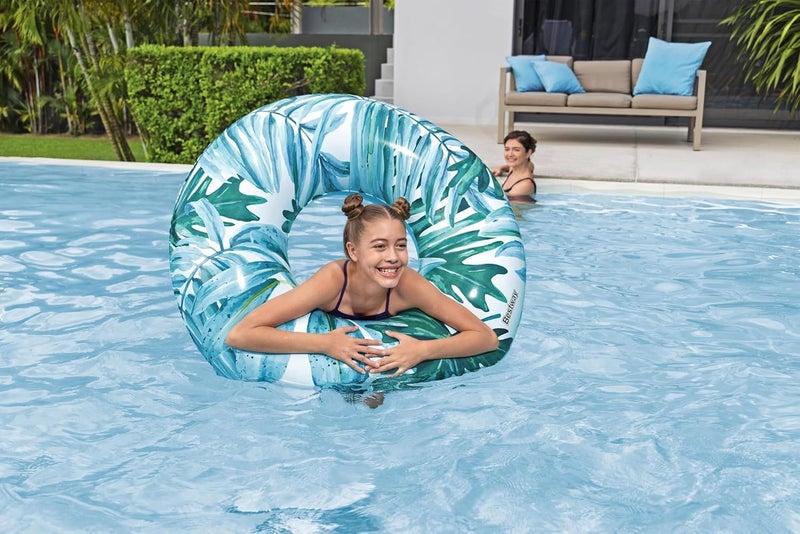 BestWay Tropical Palms Swim Tube – Inflatable Pool Float Ring with Tropical Design Pack of 2 - Image 3