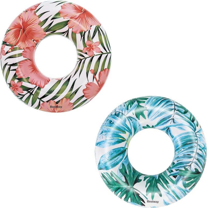 BestWay Tropical Palms Swim Tube – Inflatable Pool Float Ring with Tropical Design Pack of 2 - Image 5