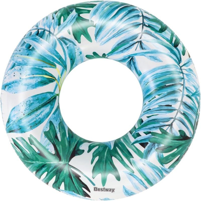 BestWay Tropical Palms Swim Tube – Inflatable Pool Float Ring with Tropical Design Pack of 2 - Image 1