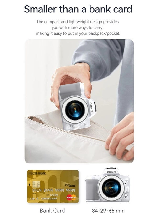 Generic D11 Swivel Lens Digital Camera: 48MP HD Vlogging DSLR, 2-inch IPS, 16X Zoom & Auto Focus | Dual Selfie Cam, 128GB Card Included, Portable Travel Photography（White） - Image 4