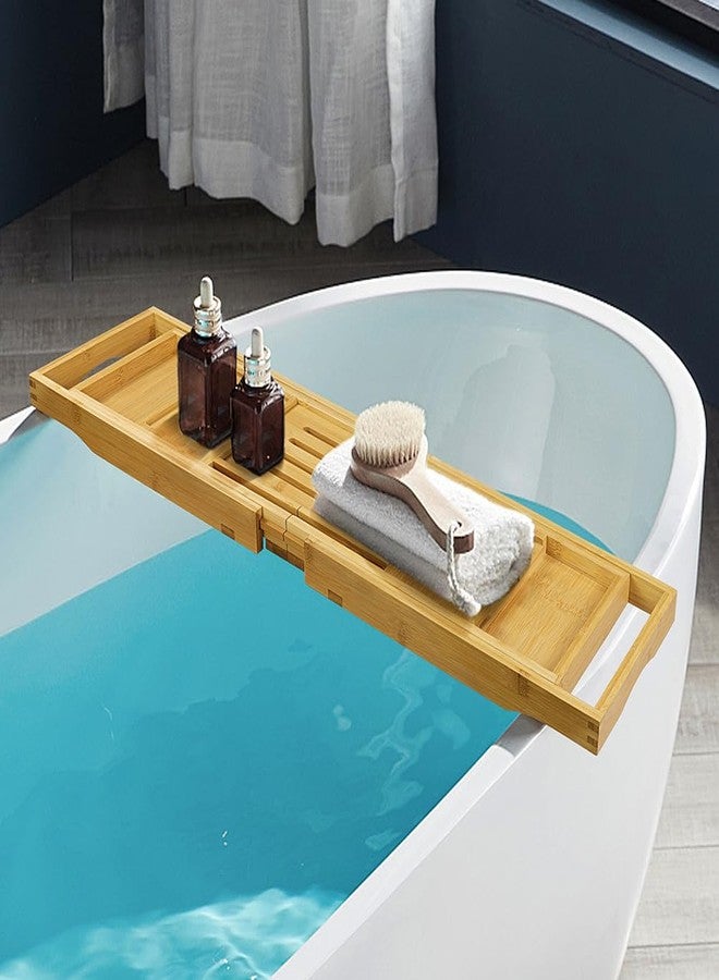 BFTOU Bamboo Bathtub Tray Expandable Bath Table Tray Bathtub Caddy for Relaxing SPA Bathroom Accessories for House Warming Shower - Image 2