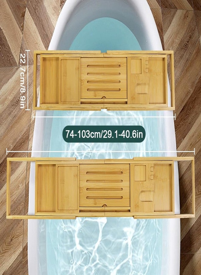 BFTOU Bamboo Bathtub Tray Expandable Bath Table Tray Bathtub Caddy for Relaxing SPA Bathroom Accessories for House Warming Shower - Image 3