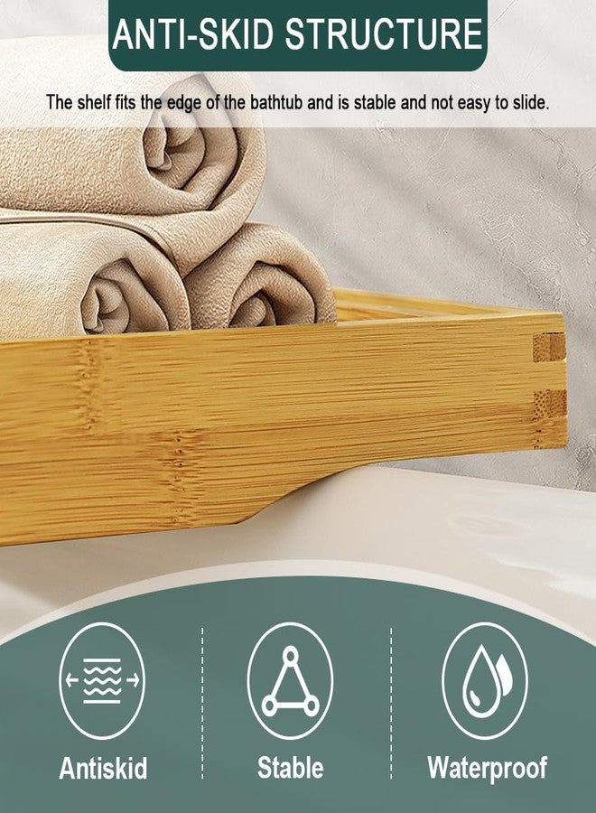 BFTOU Bamboo Bathtub Tray Expandable Bath Table Tray Bathtub Caddy for Relaxing SPA Bathroom Accessories for House Warming Shower - Image 5