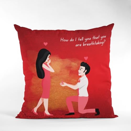 ascension Propose Day Printed Cushion Cover 12x12 inches with Filler Love Printed Cushion Gift for Boyfriend Girlfriend Valentine Day Gifts Love Theme Printed Cushion Gift for Love (Design 2) - Image 2