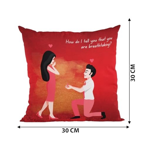 ascension Propose Day Printed Cushion Cover 12x12 inches with Filler Love Printed Cushion Gift for Boyfriend Girlfriend Valentine Day Gifts Love Theme Printed Cushion Gift for Love (Design 2) - Image 3