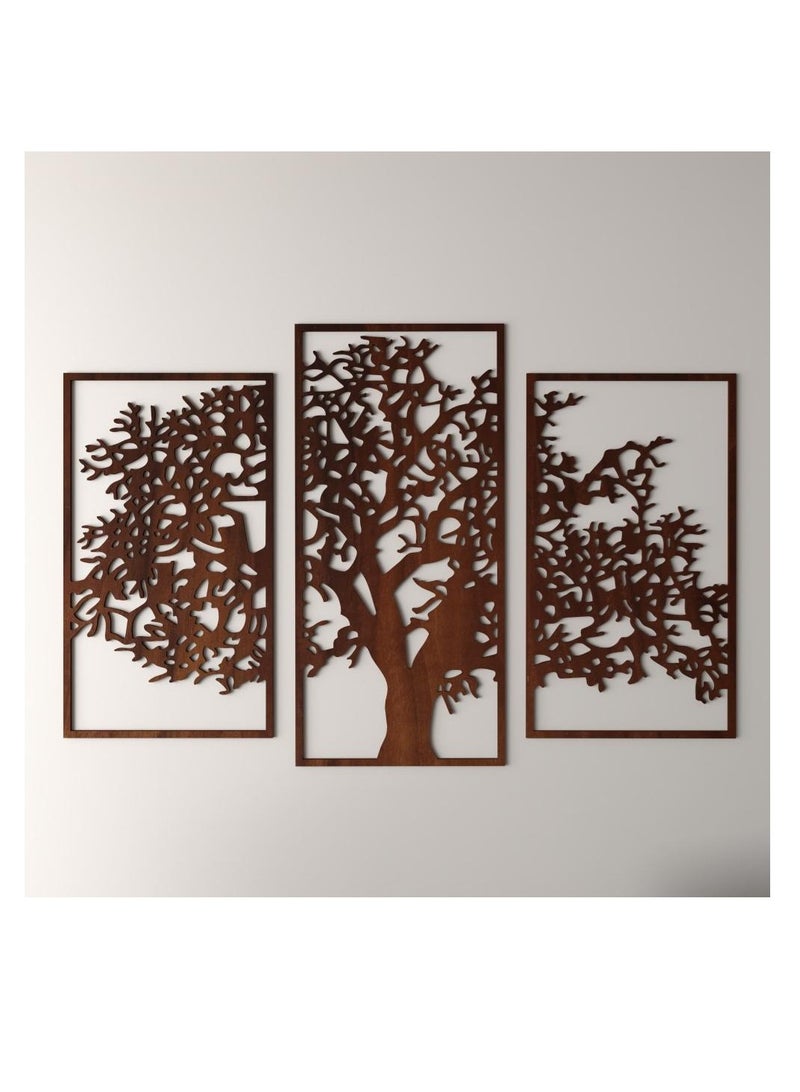 حكاية شمعة لوحة فنية جدارية ديكور - بتصميم مودرن بنقشة شجرة باللون البني المميز - Image 2