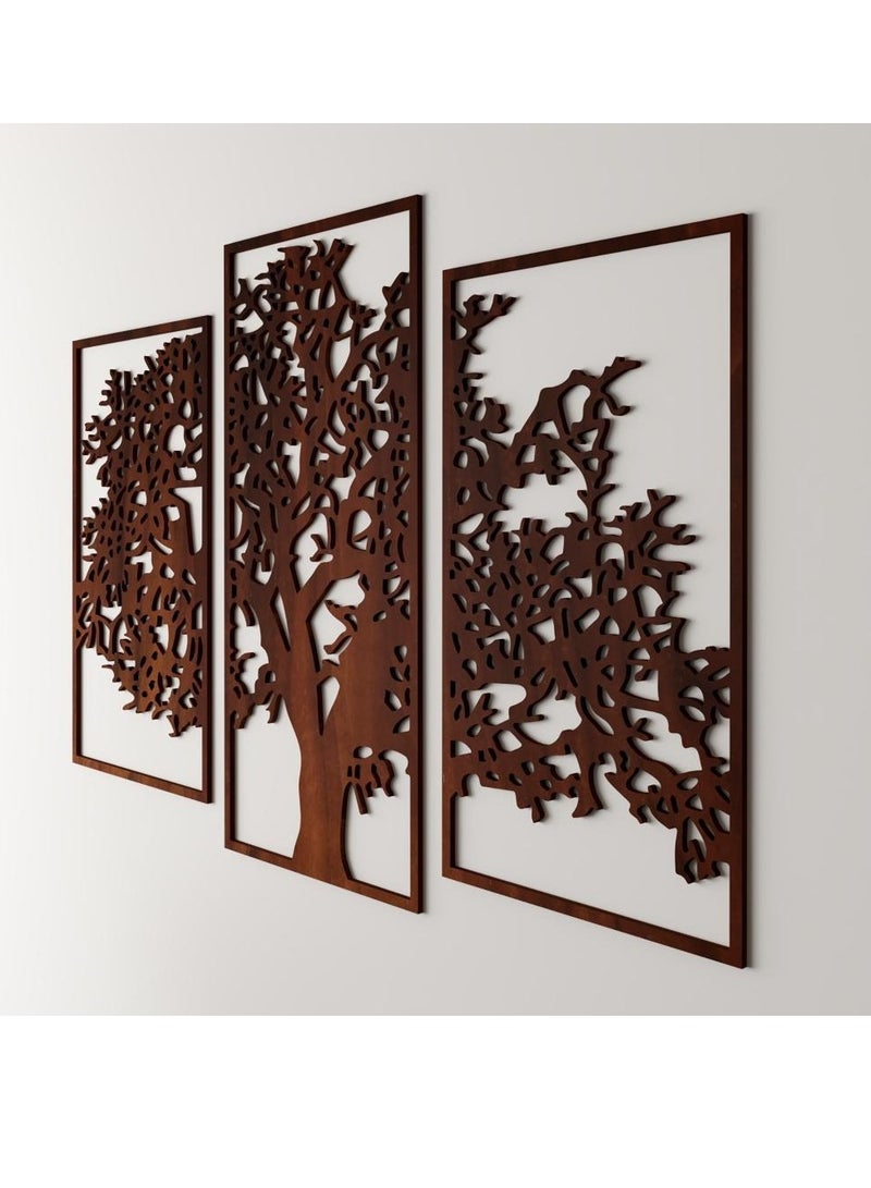 حكاية شمعة لوحة فنية جدارية ديكور - بتصميم مودرن بنقشة شجرة باللون البني المميز - Image 3