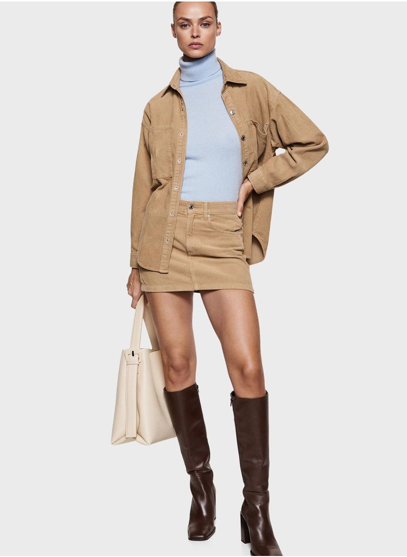 MANGO - High Waist Denim Skirt - Image 1