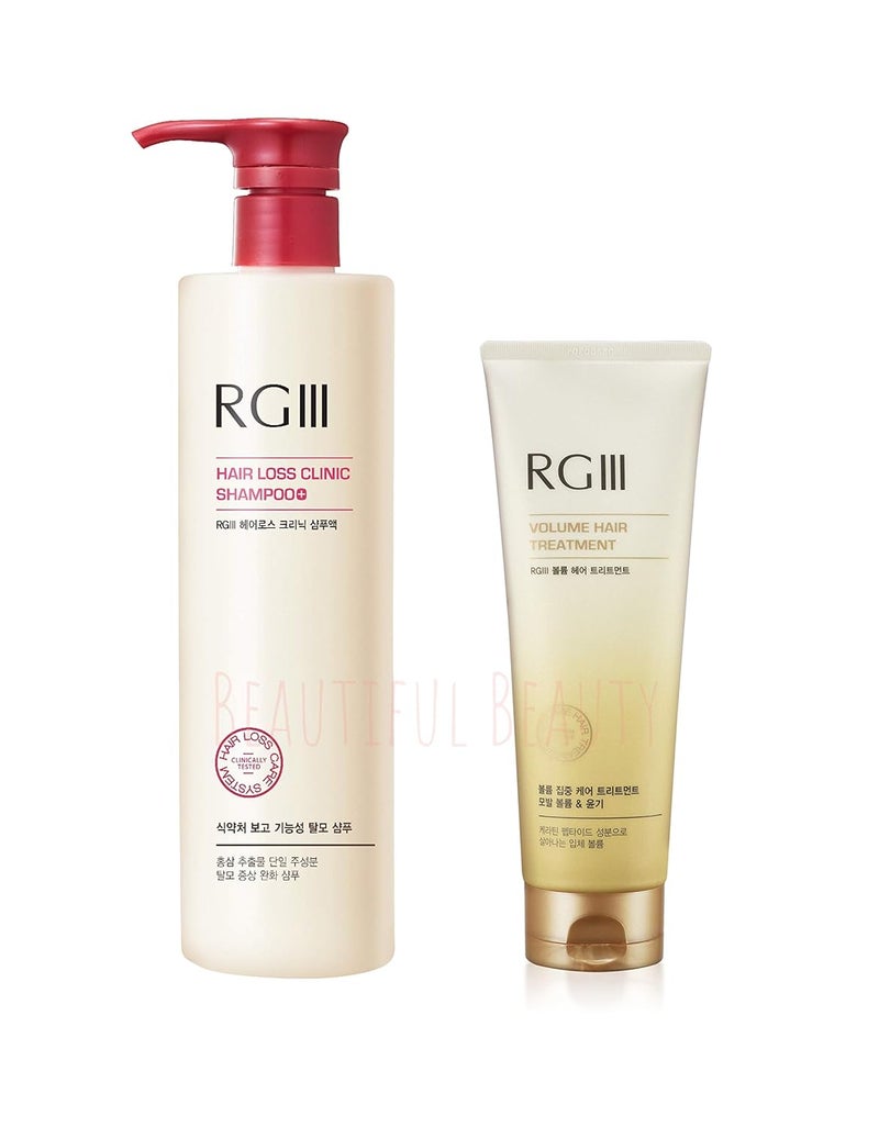RGIII Red Ginseng HAIR LOSS CLINIC SHAMPOO1758 floz  VOLUME HAIR TREATMENT845 floz 2PCS SET FOR Preventing Hair Loss AND Volume your Hair