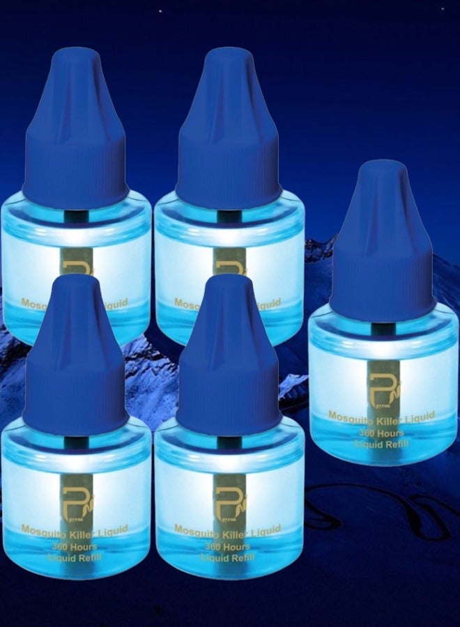 بيرون 5 قطع عبوة غيار سائل بيرون لجهاز قاتل الناموس 1080 ساعة ذو ريحة عطرية جميلة 45 مل - Image 1