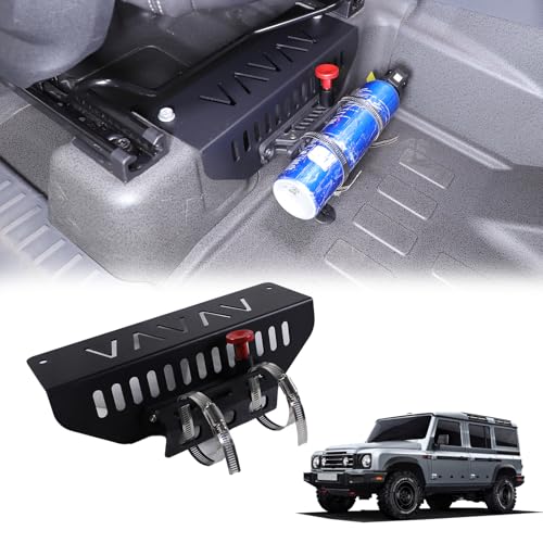 Tumukiw Under Seat Quick Release Adjustable Fire Extinguisher Mount Bracket Compatible with INEOS Grenadier 20202024 Carbon Steel CoPilot Extinguisher Bottle Tie Bracket Auto Accessories - Image 1