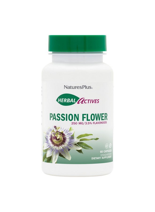 NaturesPlus Natures Plus Herbal Actives Passion Flower - 250 mg, 60 Vegan Capsules - Promotes Natural Calm - Vegetarian, Gluten-Free - 60 Servings - Image 1