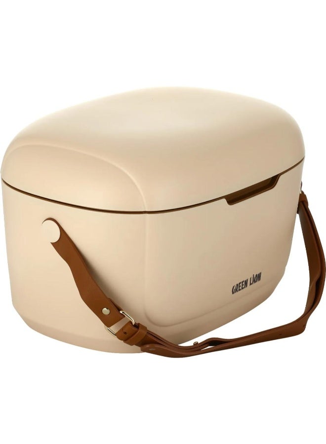 GREEN LION Vintage 12L Insulated Cooler Box with Triple-Layer Insulation / Adjustable Strap / Hot & Cold Storage / 24+ Hours Retention / Food-Grade Safety / Leak-Proof Design - Beige - Image 3