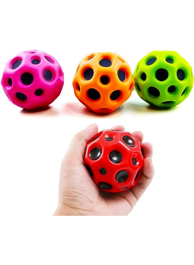 VGRASSP Super Bouncy Rubber Moon Ball Toy for Kids and Adults with Craters - High Bounce, Textured Grip, Perfect for Playtime Fun - Soft Foam Ball, Multicolor (Pack of 2) - Image 5