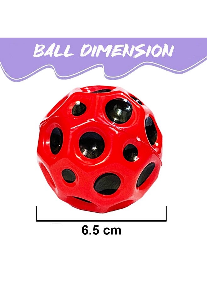 VGRASSP Super Bouncy Rubber Moon Ball Toy for Kids and Adults with Craters - High Bounce, Textured Grip, Perfect for Playtime Fun - Soft Foam Ball, Multicolor (Pack of 2) - Image 3