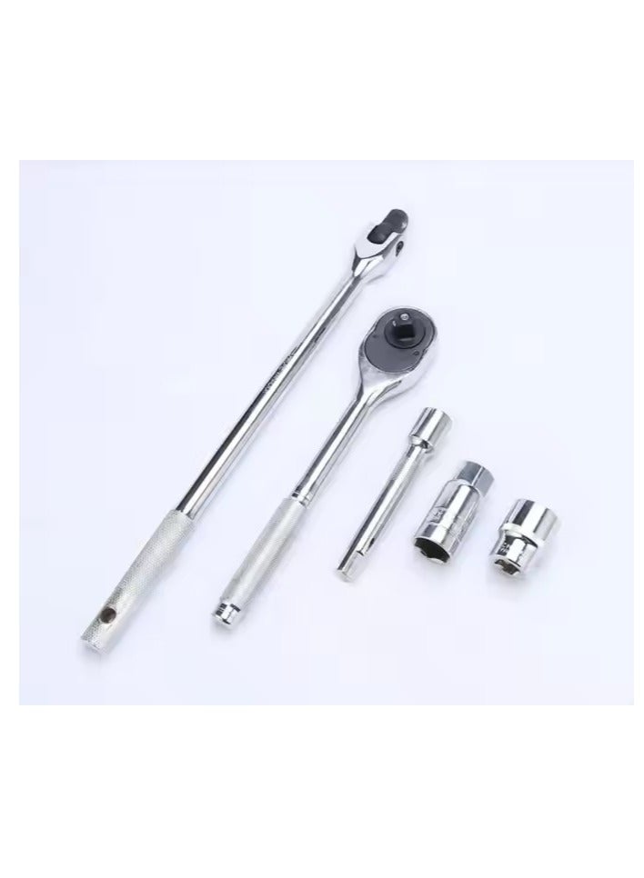 Loquat 24-piece socket ratchet wrench set with metric socket set and extension rod, suitable for car repair and home use, with storage box, hexagonal socket, hardware tools, car repair socket set - Image 2