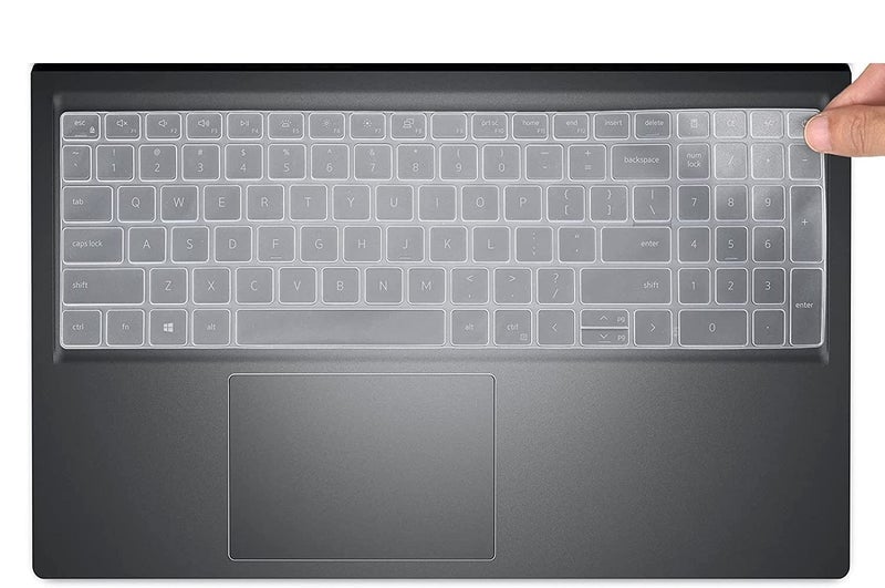 RAYA Silicone Keyboard Cover for Dell Inspiron 15 (3515 3530 3535) Dell Vostro 15 (3520 3525 3530) & Dell 16 Plus [DB16250 DC16250 DB16255] Dell 15 [DC15250 DC15255] Laptops (Transparent) - Image 1