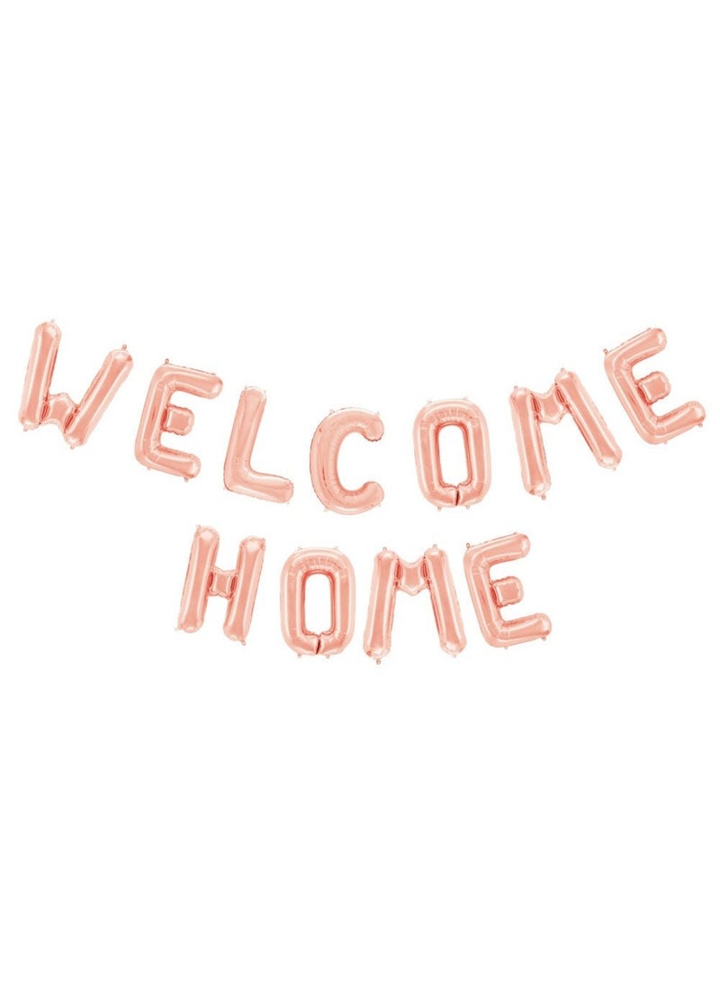 Globos Welcome Home Foil Letter Balloons Rose Gold 41cm 11-Pack - Image 1
