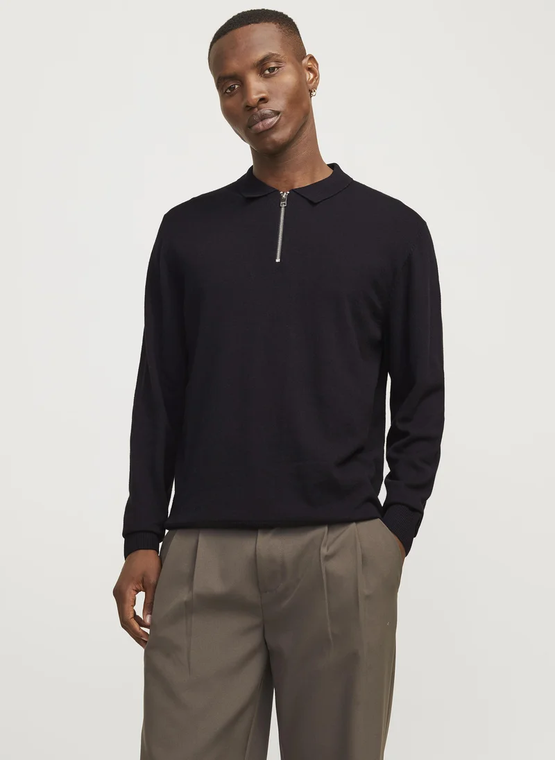 جاك اند جونز Knitted Half Zip Up Sweater