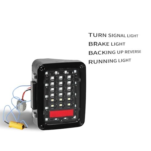 V8 GOD JK LED Tail Light Assembly w/Brake Light & Turn Signal Compatible with Jeep Wrangler JK JKU 2007-2018 - Image 4