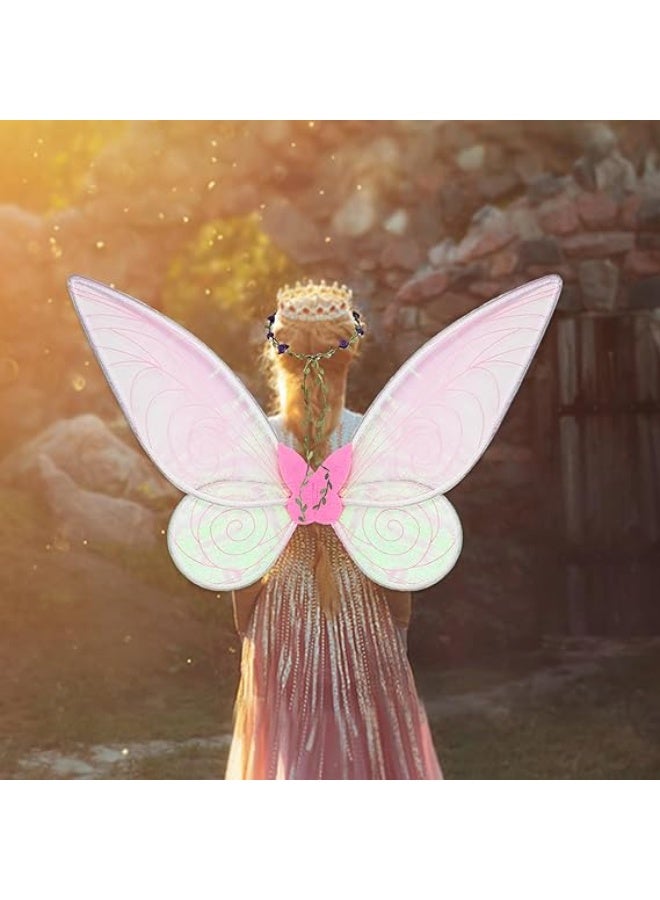اليسا طقم أزياء جنية للبنات: أجنحة فراشات لامعة، آذان جنية، وتاج زهور، طقم ملابس ساحر للتنكر وحفلات أعياد الميلاد والهالوين - Image 3