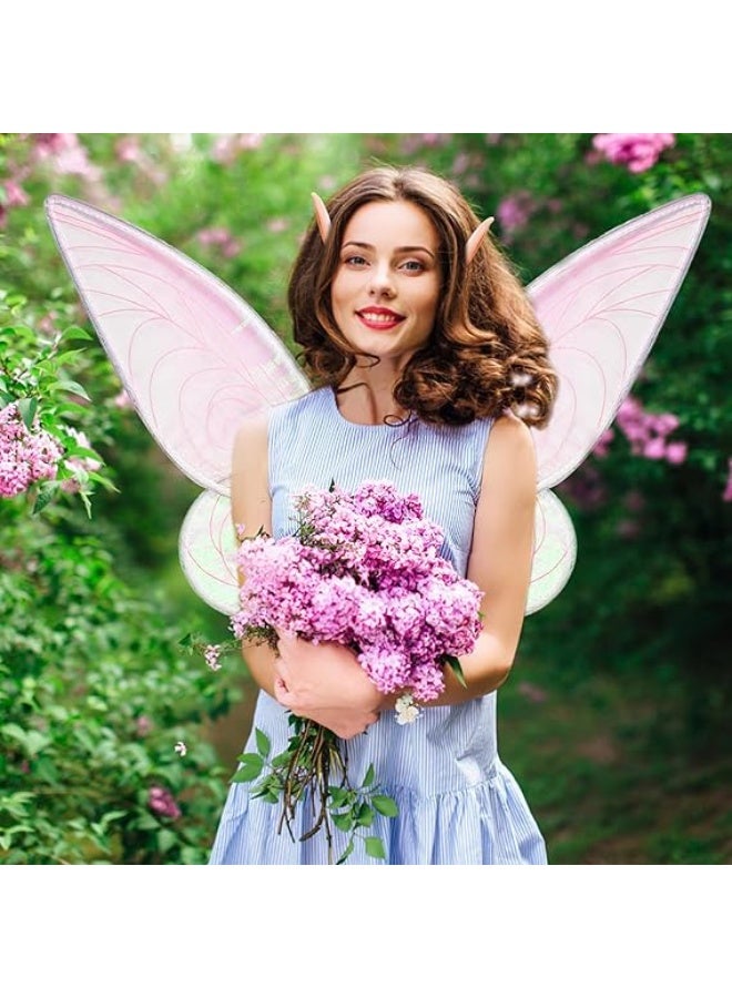 اليسا طقم أزياء جنية للبنات: أجنحة فراشات لامعة، آذان جنية، وتاج زهور، طقم ملابس ساحر للتنكر وحفلات أعياد الميلاد والهالوين - Image 5