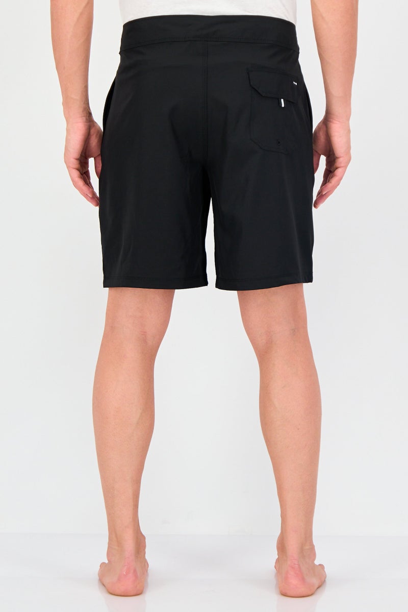 Hurley شورتات سباحة للرجال بشعار العلامة التجارية، أسود - Image 3