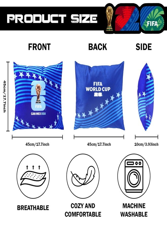 MESUCA FIFA World Cup 2026 Trophy Throw Pillow - Official FIFA World Cup 2026 Merchandise - 18x18 Inch Plush Pillow Cushion for Bedroom, Sofa, Home Decor - Collectible Gift for Soccer Fans - Image 2