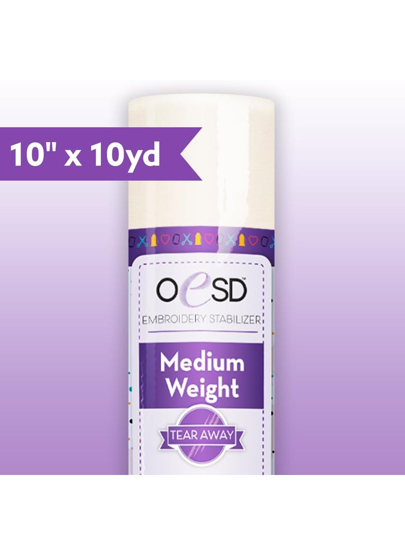 OESD OESD Medium Weight Tear Away Embroidery Stabilizer 10 x 10 Yd Roll  - Image 2