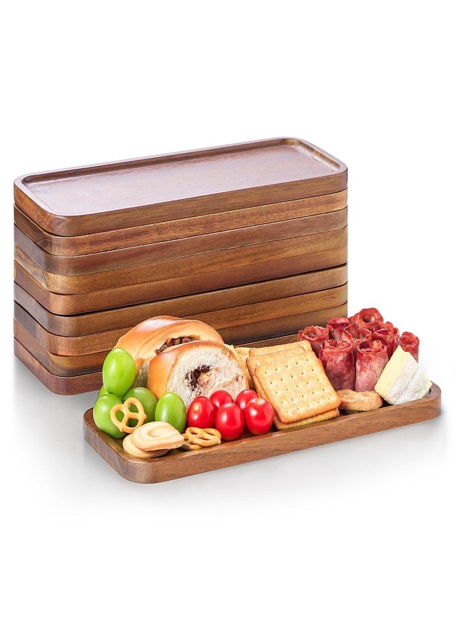 HOMKULA Acacia Wood Serving Platters and Trays - 14" x 5.5" Wooden Mini Charcuterie Boards, Small Cheese Board, Rectangle Wooden Tray for Kitchen Counter, Bathroom, Home Decor, Party (10, 14"X5.5") - Image 1
