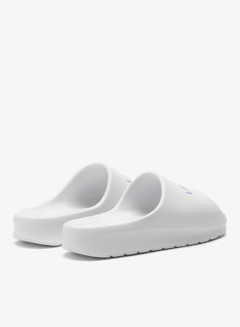 LACOSTE WHT/LT PURP Casual Serve Slides for Women | Best Price UAE