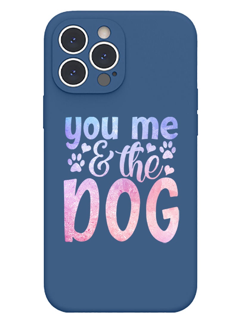 Theodor Protective Slim Fit Case Liquid Silicone Cover with Full Body Protection Anti-Scratch Shockproof Case For iPhone 12 Pro Max Blue  - You me and the dog copy - Image 1