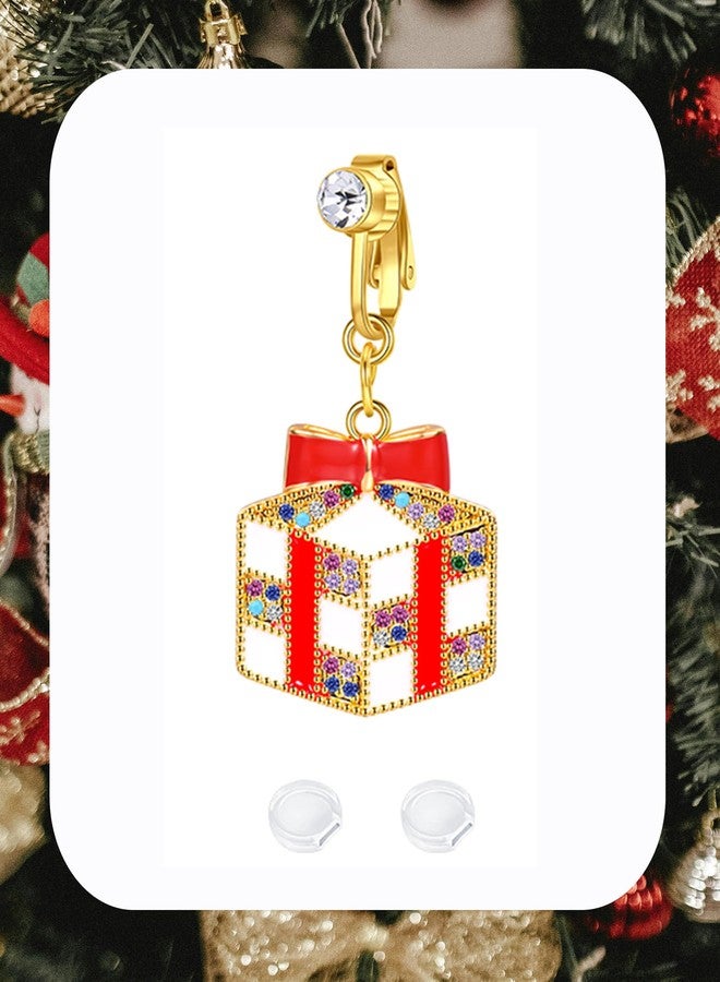 QWALIT حلقات سرة مزيفة من QWALIT، حلقات سرة مزيفة، مشابك تثبيت، مجوهرات سرة مزيفة قابلة للتعديل، لطيفة ورقيقة ومريحة، لون ذهبي أحمر، مجوهرات جسم مزيفة بدون ثقب للنساء، هدية عيد الميلاد - Image 2