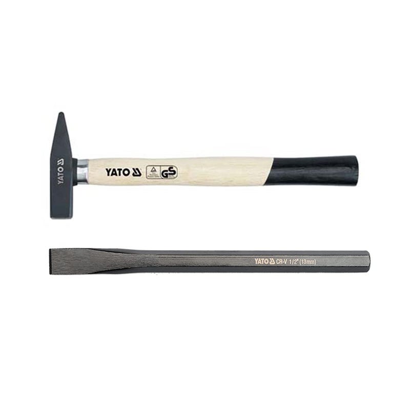 Yato Combo set of 1 YT-4503 Machinist Hammer 300G and YT-47147(142 mm) Chisel-Pack Of 2 - Image 1