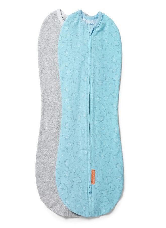 SwaddleMe - SwaddleMe by Ingenuity Pod - Size Small/Medium, 0-3 Months, 2-Pack (Dino Jam) - Image 1