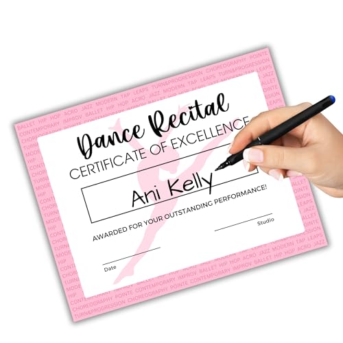Lashicorn Dance Achievement Certificate of Excellence Recital Awards | 50 pk 8.5x11” in Dance Team Competition for Students Paper Girls Gifts - Image 2