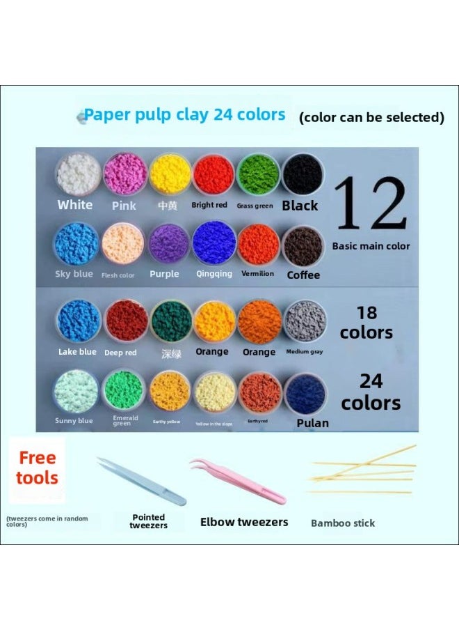 null - Pulp Mud Material Color Three-dimensional Effect Group Building Activities DIY Kindergarten Handmade-Color:20g 42 Colors With Free Tools In Bag - Image 1