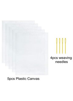 Pllieay 5 Pieces 7 Count Plastic Mesh Canvas Sheets, Eye Mesh For Embroidery, Acrylic Yarn Crafting, Knit And Crochet Projects, Make Aquarium Dividers(10.2 X 13.2 Inch, With 4 Pieces Weaving Needles)  - Image 3