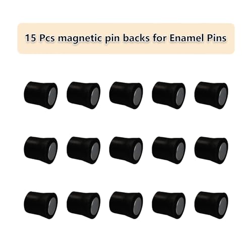 WFCYX 15 Magnetic Pin Backs for Enamel Pins (Black), Converts Pins into Refrigerator Magnets & Put Your Pins on Fridge for Seasonal Decorations and Gifts, Enamel Pins Not Included - Image 2