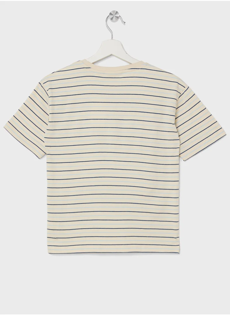 كالفن كلاين جينز Youth Striped Logot-Shirt