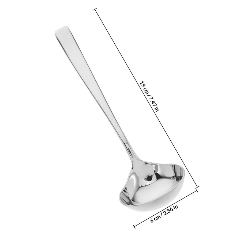Stainless Steel Gravy Sauce Ladle Set 2Pcs 7 4 Inch Long Handle Soup Serving Spoon - Image 3