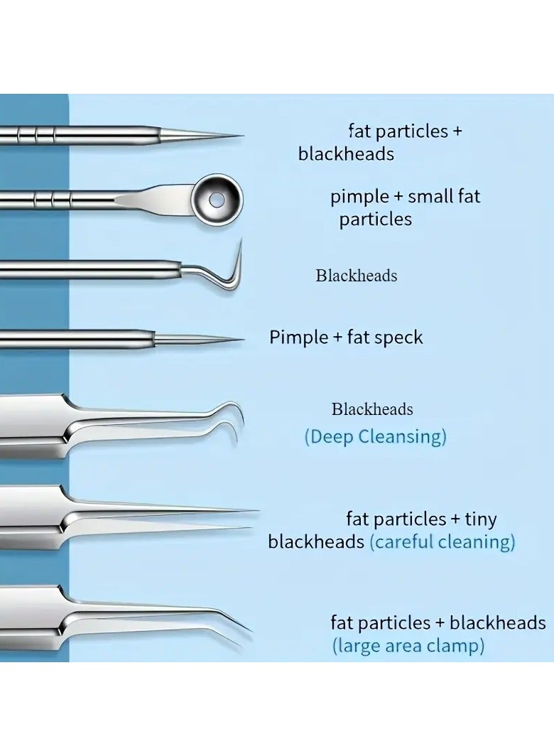 LANGMANNI مجموعة ملاقط حب الشباب من FORICOM المصنوعة من الفولاذ المقاوم للصدأ، أداة استخراج كوميدون بدقة فائقة، تنظيف عميق للعناية بالبشرة، أدوات إزالة الرؤوس السوداء وحب الشباب خالية من الزيت للاستخدام على الجسم - Image 2